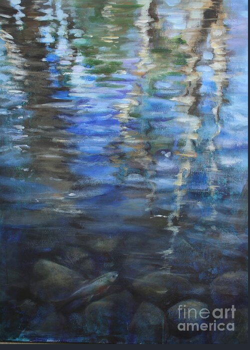 Water Greeting Card featuring the painting Spring Thaw by Susan Bradbury