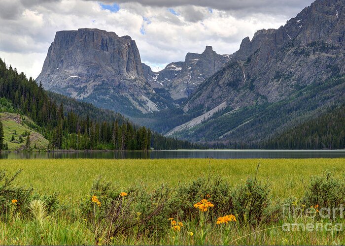 Wind River Range Greeting Card featuring the photograph Squaretop Mountain and Upper Green River Lake by Gary Whitton