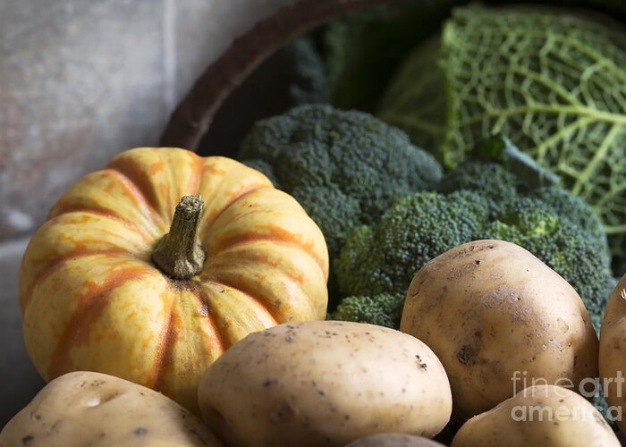 Autumn Greeting Card featuring the photograph Squash and Potatoes by Charlotte Lake