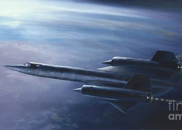 Sr-71 Greeting Card featuring the painting Sr-71 by Stephen Roberson