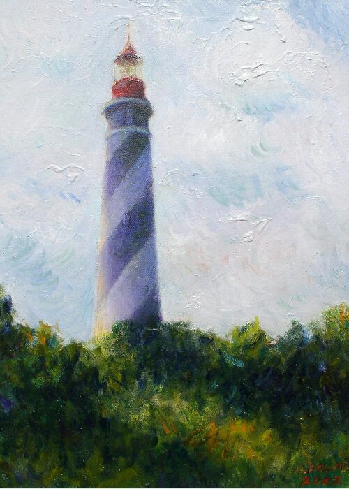 St. Augustine Light Greeting Card featuring the painting St. Augustine Light by Herschel Pollard