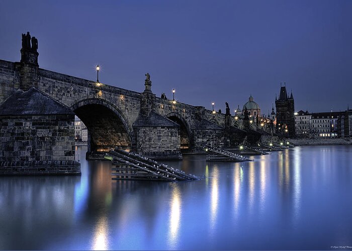 Prague Greeting Card featuring the photograph St Charles Bridge by Ryan Wyckoff