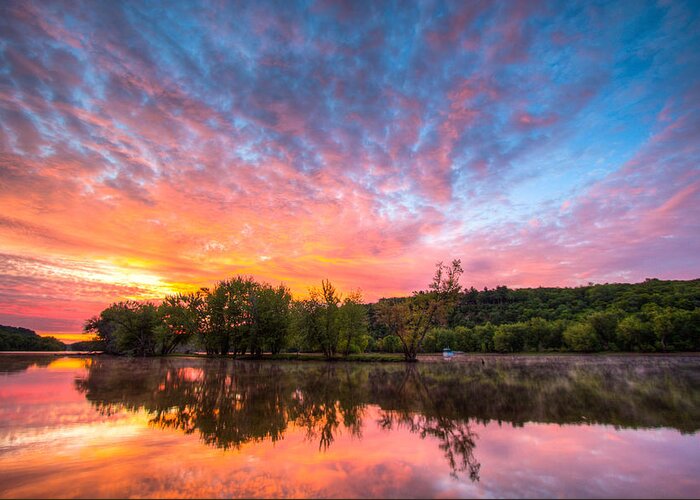 St. Croix River Greeting Card featuring the photograph St. Croix River at Dawn by Adam Mateo Fierro