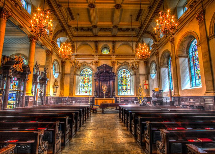 Hdr Greeting Card featuring the photograph St. Lawrence Jewry by Ross Henton