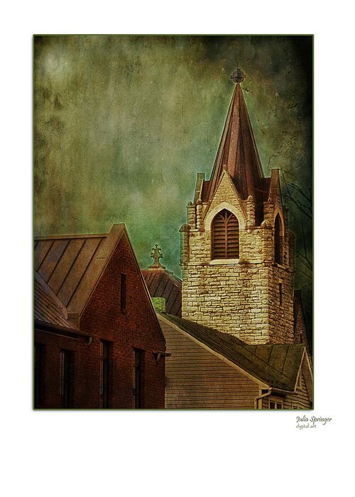 Julia Springer Greeting Card featuring the photograph St Peter's by Night Greeting Card by Julia Springer