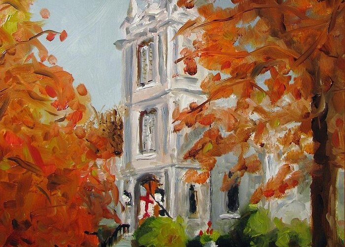 Church Greeting Card featuring the painting St Peters Episcopal Church by Susan Elizabeth Jones