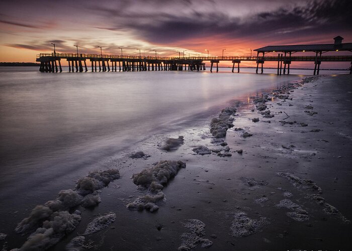 Georgia Greeting Card featuring the photograph St. Simons Pier at Sunset by Fran Gallogly