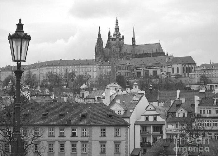 Prague City Greeting Card featuring the photograph St. Vitus Cathedral Prague by Suzanne Oesterling