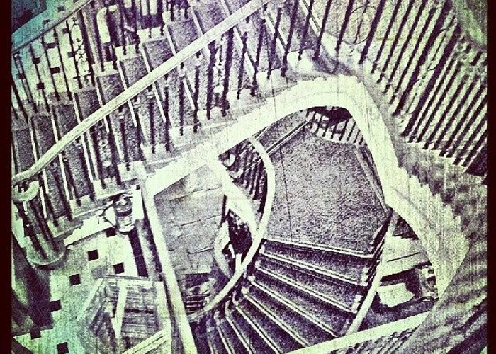 Building Greeting Card featuring the photograph #stairs #steps #grunge #architecture by Linandara Linandara