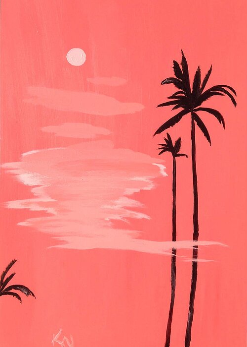 Palms Greeting Card featuring the painting Standing Tall by Karen Nicholson