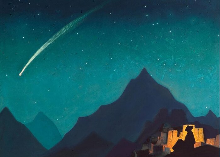 1936 Greeting Card featuring the painting Star of the Hero by Nicholas Roerich