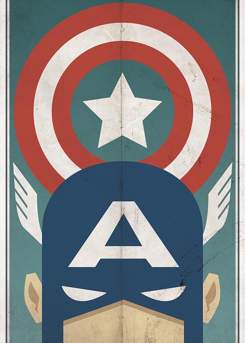 Hero Greeting Card featuring the digital art Star-Spangled Avenger by Michael Myers
