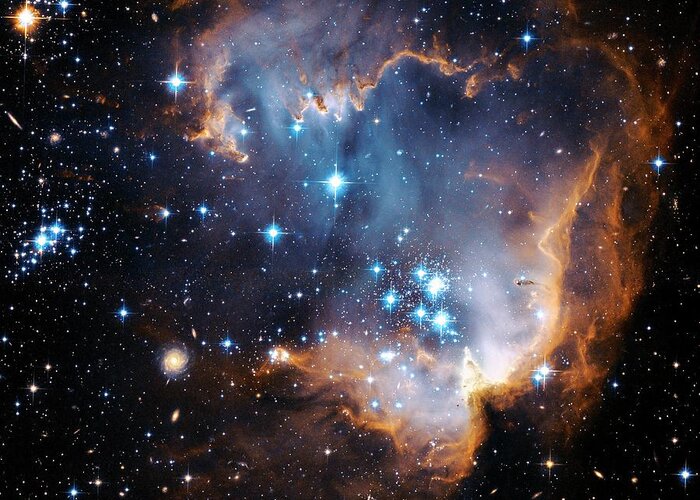 N90 Greeting Card featuring the photograph Starbirth Region Ngc 602 by Hubble Heritage Teamnasaesastsciaura