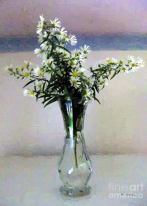 Still Life Greeting Card featuring the painting Stars in a Vase by RC DeWinter