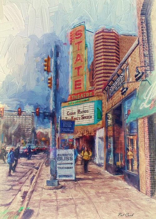 City Greeting Card featuring the photograph State Street Impasto by Pat Cook