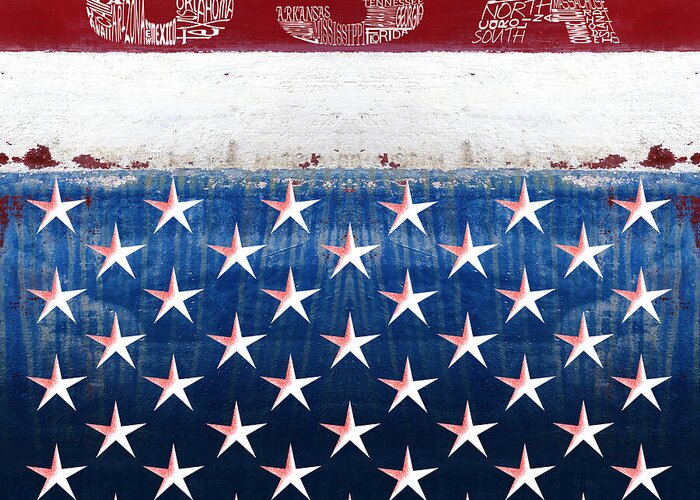 Usa Greeting Card featuring the digital art States Stars And Stripes 2 by Wendy Wilton