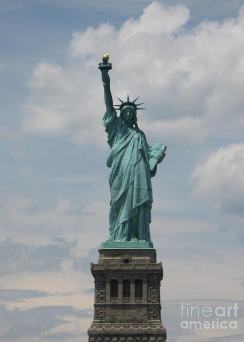 Lady Liberty Greeting Card featuring the photograph Statue of Liberty by Denise Cicchella