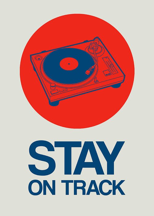  Greeting Card featuring the digital art Stay On Track Record Player 1 by Naxart Studio