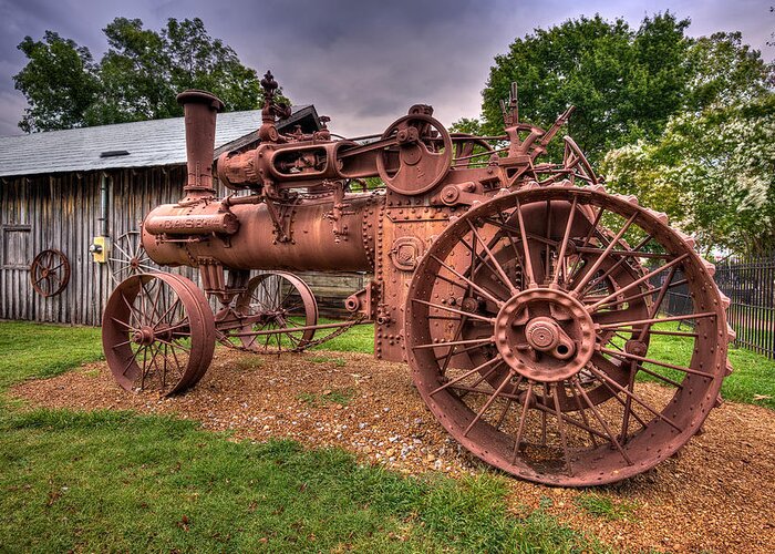 Steam Tractor Greeting Card featuring the photograph Steam Tractor by Brett Engle