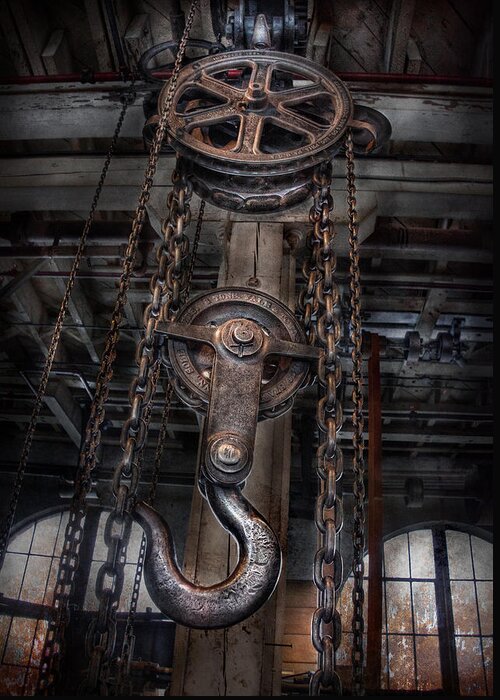 Hdr Greeting Card featuring the photograph Steampunk - Industrial Strength by Mike Savad