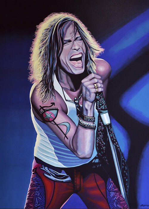 Steven Tyler Greeting Card featuring the painting Steven Tyler 3 by Paul Meijering