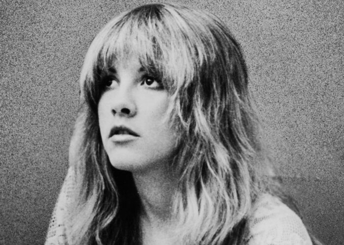 Stevie Nicks Greeting Card featuring the photograph Stevie Nicks bw by Georgia Clare