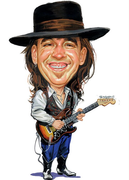 Stevie Ray Vaughan Greeting Card featuring the painting Stevie Ray Vaughan by Art 