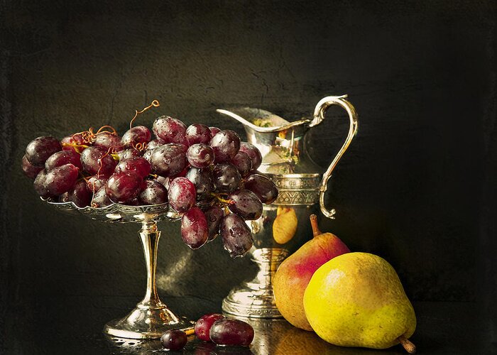 Chiaroscuro Greeting Card featuring the photograph Still Life With Fruit by Theresa Tahara