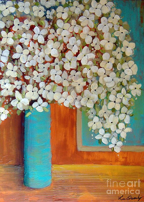 Flowers Greeting Card featuring the painting Still Life With White Flowers by Lee Owenby