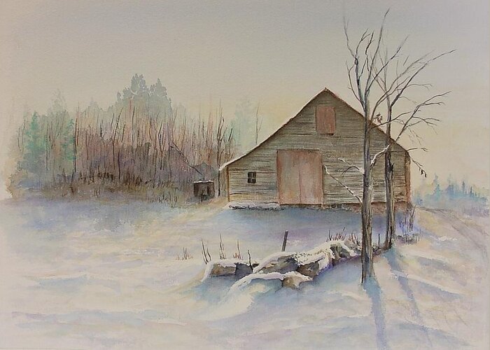 Still River Barn Greeting Card featuring the painting Still River Barn by Michael McGrath