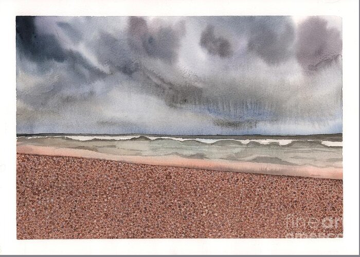 Beach Greeting Card featuring the painting Stinson Beach by Hilda Wagner