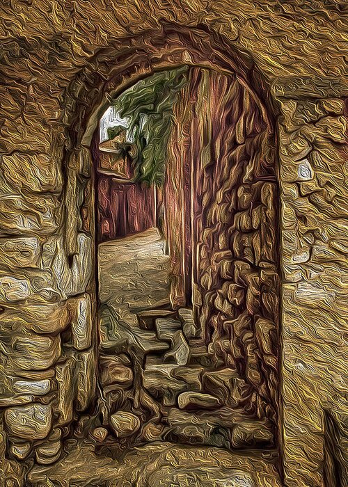 Arch Greeting Card featuring the photograph Stone Archway by Jim Painter