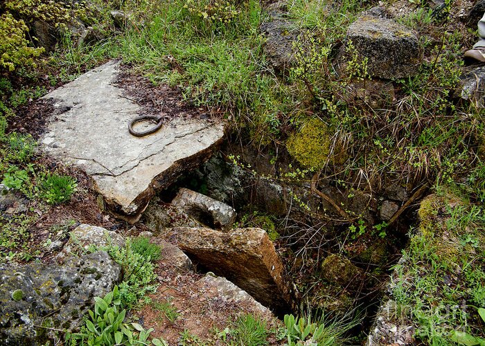 Catacombs Greeting Card featuring the photograph Stone slid away by CR Leyland