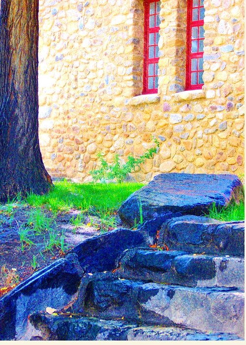 Building Greeting Card featuring the photograph Stone Steps by Marilyn Diaz