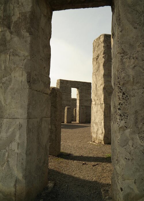 Stones Greeting Card featuring the photograph Stonehenge Golden Dale Washington by Jeff Swan