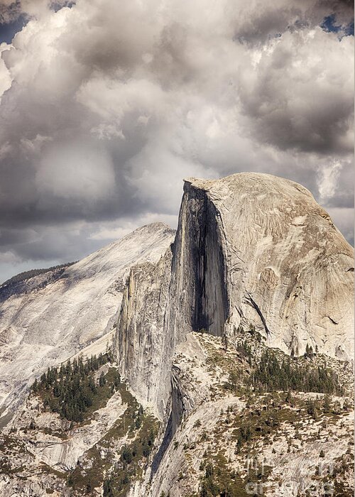 Yosemite Greeting Card featuring the photograph Storm Clouds over Half Dome by David Doucot