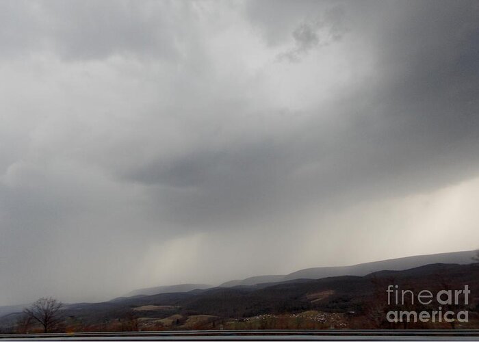 Storm Greeting Card featuring the photograph Storm In The Distance by Valerie Shaffer