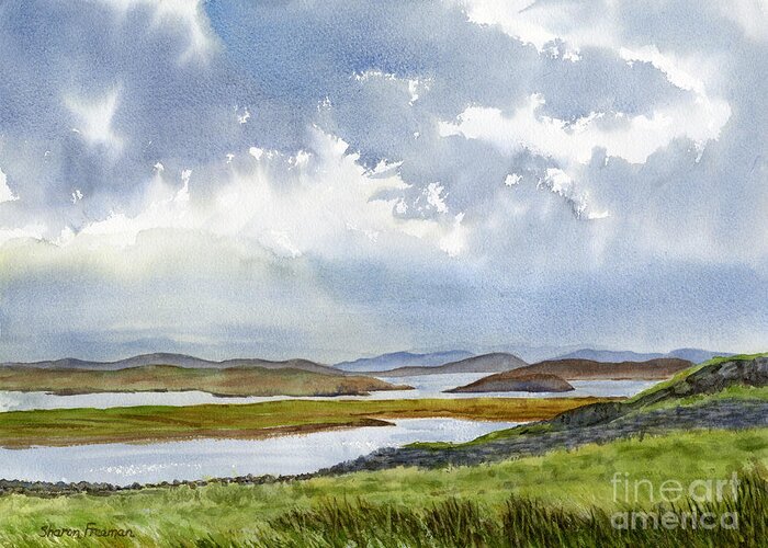 Scottish Greeting Card featuring the painting Stormy Weather Outer Islands by Sharon Freeman