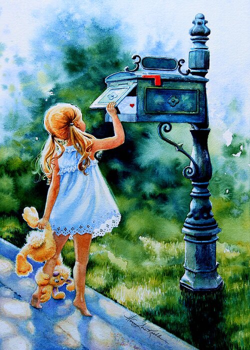 Mailbox Greeting Card featuring the painting Straight From My Heart by Hanne Lore Koehler