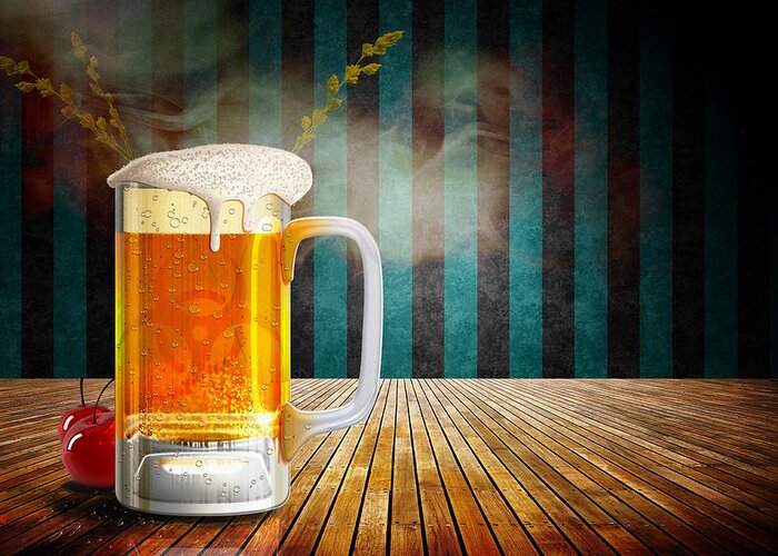 Beer Greeting Card featuring the digital art Strange Brew by Adam Vance