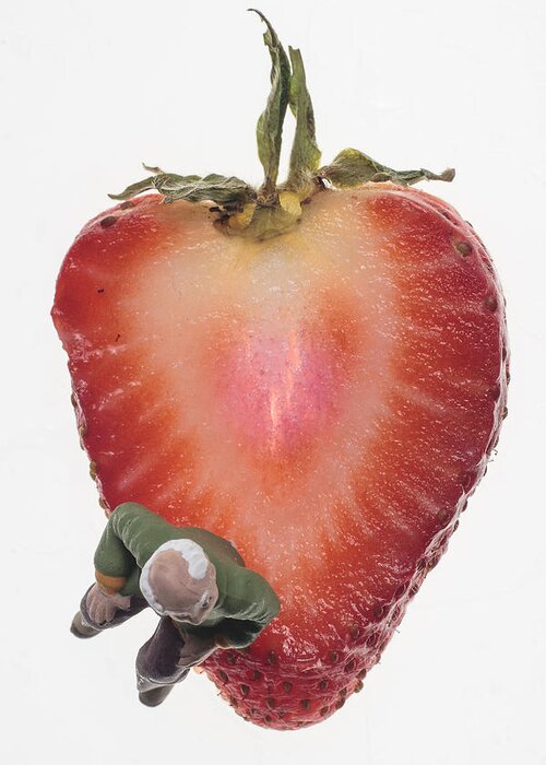 Strawberry Greeting Card featuring the photograph Strawberry Seat by Tony Locke