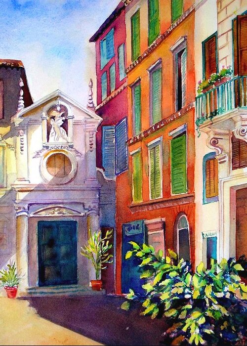Europe Greeting Card featuring the painting Street in Rome by Betty M M Wong