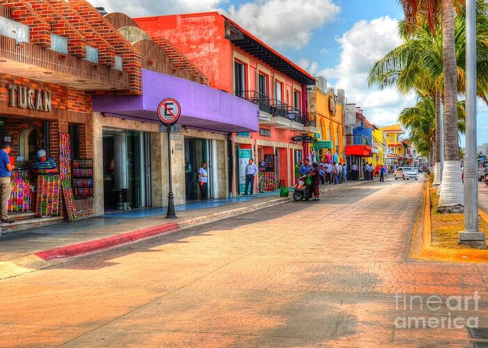 Street Greeting Card featuring the photograph Streets of Cozumel by Debbi Granruth