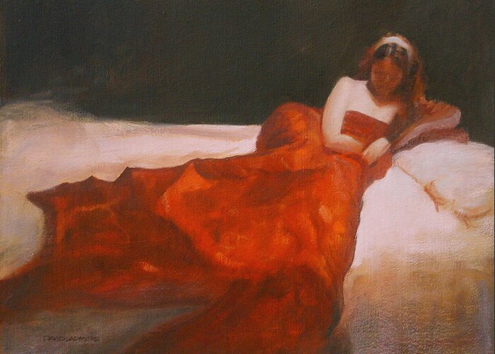 Sensuous Greeting Card featuring the painting Study for Repose by David Ladmore