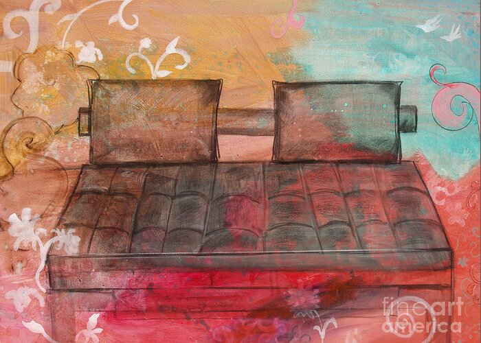 Furniture Greeting Card featuring the painting Suenos De Amor by Robin Pedrero