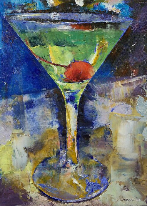 Summer Greeting Card featuring the painting Summer Breeze Martini by Michael Creese