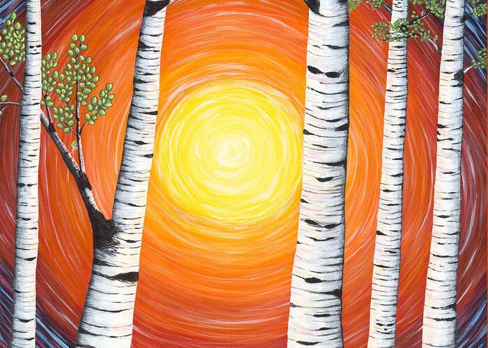 Aspen Greeting Card featuring the painting Summer Faces by Rebecca Parker