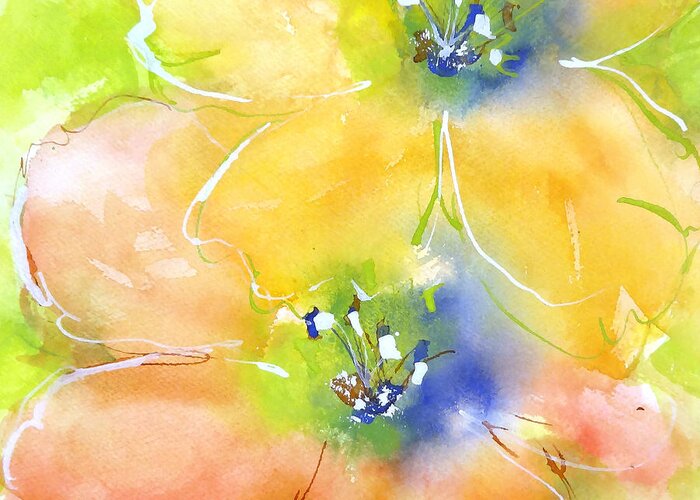 Original And Printed Watercolors Greeting Card featuring the painting Summer Poppies 1 by Chris Paschke