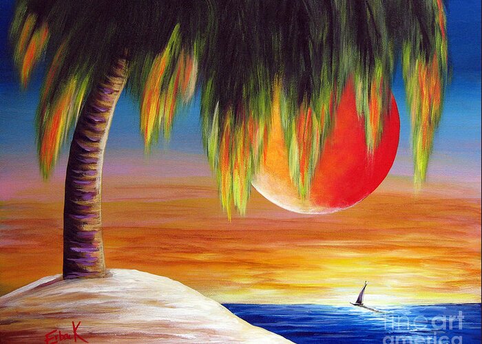 California Greeting Card featuring the painting Summer Sunsets by Shawna Erback by Moonlight Art Parlour