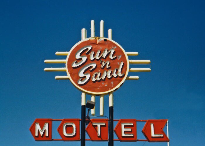Motel Sign Greeting Card featuring the photograph Sun n Sand Motel by Matthew Bamberg